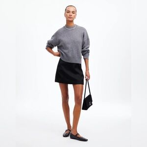 Madewell Satin Mini Skirt in True Black